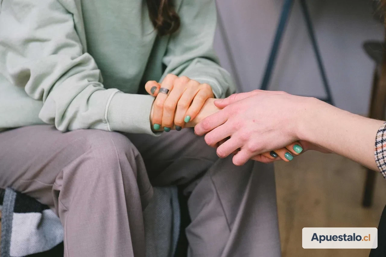 Dos personas tomadas de la mano en un gesto de apoyo