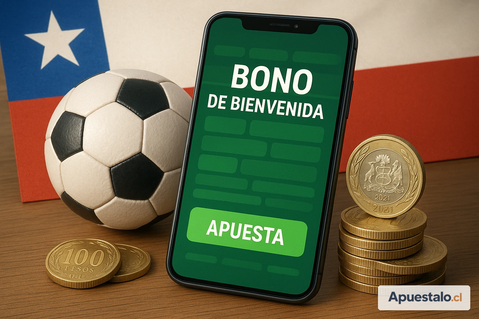 Ilustración de bono de bienvenida en apuestas Chile