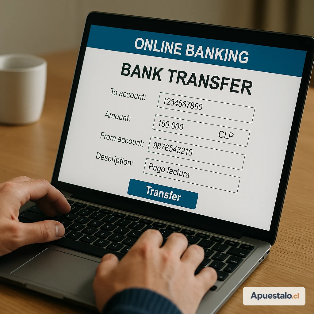 Ilustración de transferencia bancaria online