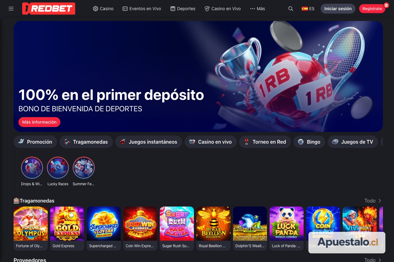 Captura del bono de bienvenida deportivo de 1RedBet