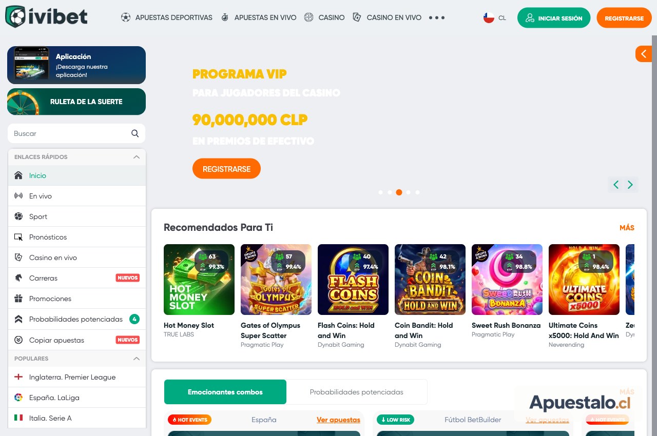 Captura del bono deportivo de IviBet