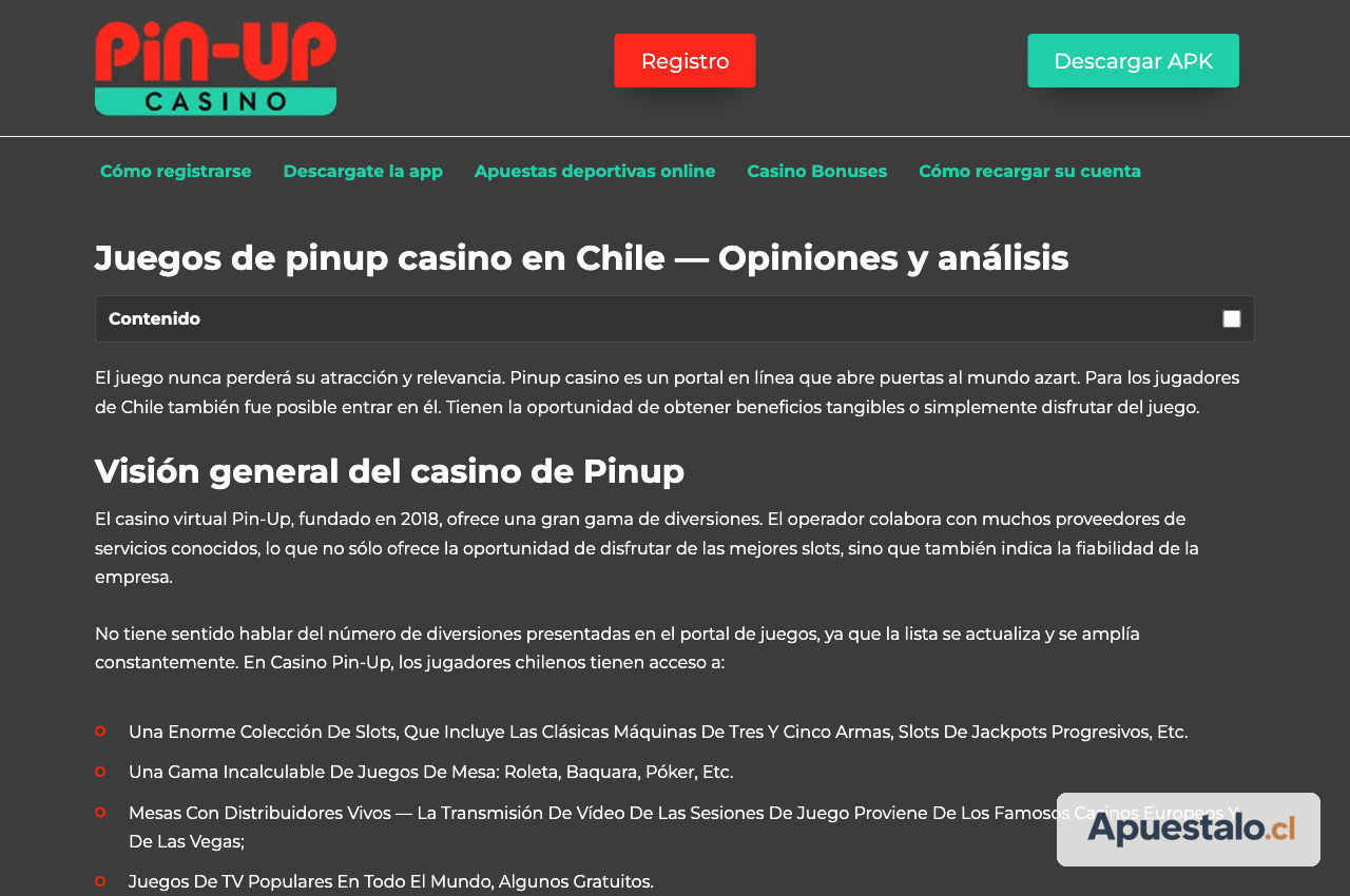 Captura de la página principal de Pin Up Bet Chile